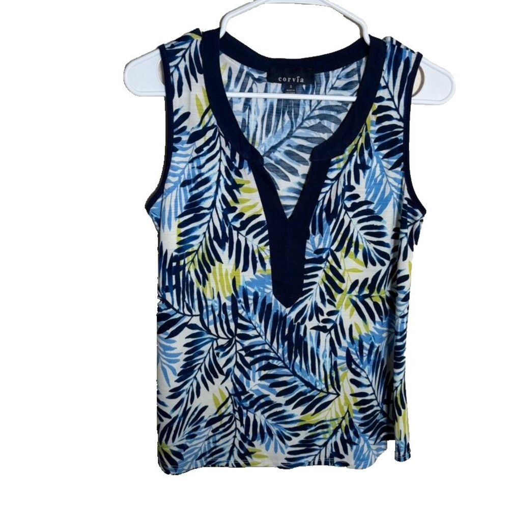 Corvia Tank Top Women's Small V-Neck Sleeveless Floral Summer Casual Shirt